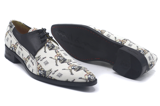 Zapato modelo Nola, fabricado en Napa Negra Fantasia Sexy Pool Textil Event