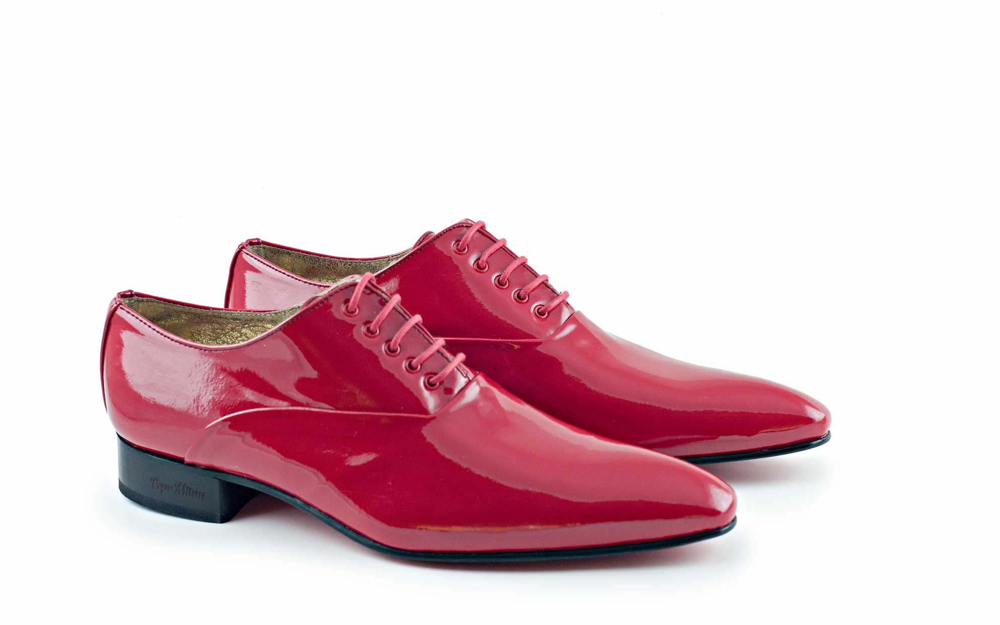 Cherry shoe, manufactured in red patent 