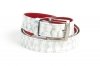 Modèle de ceinture Sue, fabriqué en Candente 5076 Charol Blanco