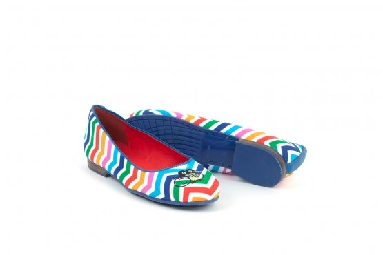 Modèle de chaussure Bow, fabriqué en FANTASIA ILUSION NAPA AZUL