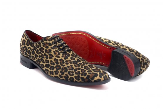 Modèle de chaussure Rosalind, fabriqué en FANTASIA LEOPARDO